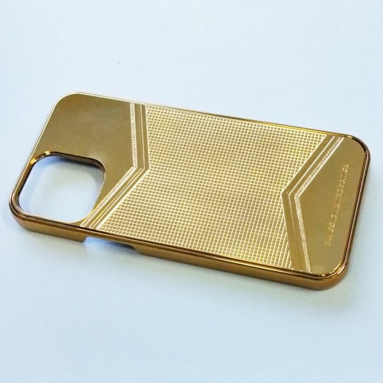 Crocodile Embossed Leather Case for iPhone 14 Pro and 14 Pro Max by Golden Concept Gold / 14 Pro Max